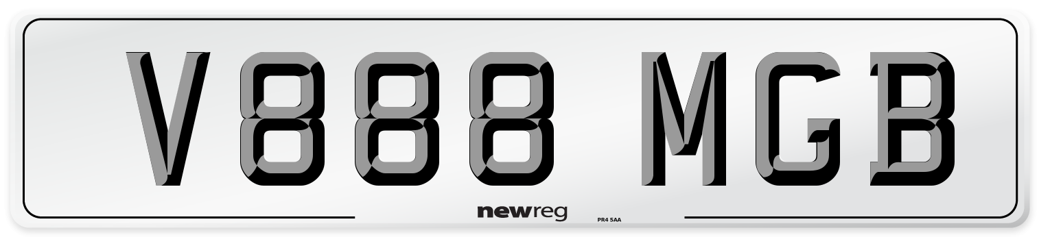 V888 MGB Number Plate from New Reg